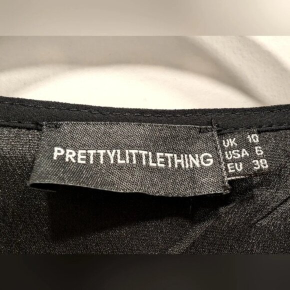 Black Long Sleeve Sheer Chiffon Dress - Picture 2 of 8